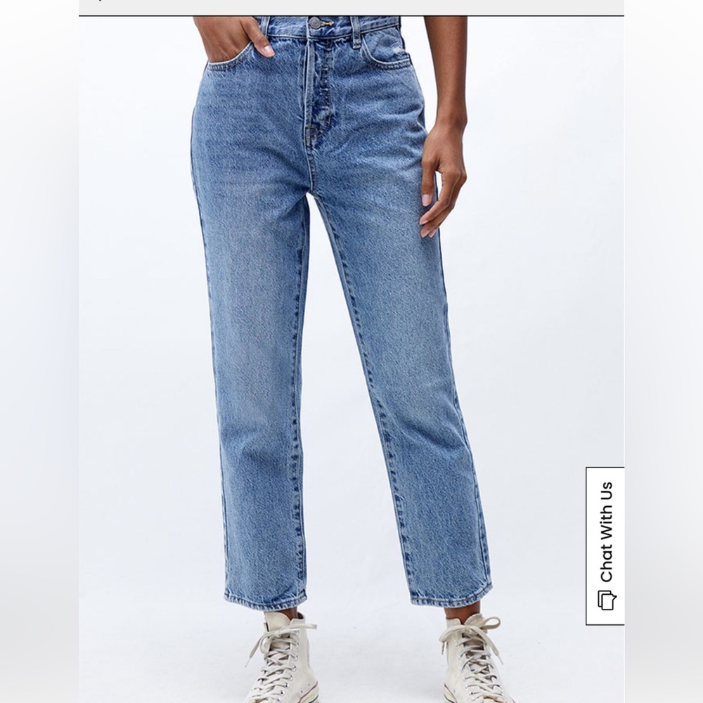 NWOT PacSun Medium Wash High Rise Straight Denim Jeans Pants - Picture 6 of 9